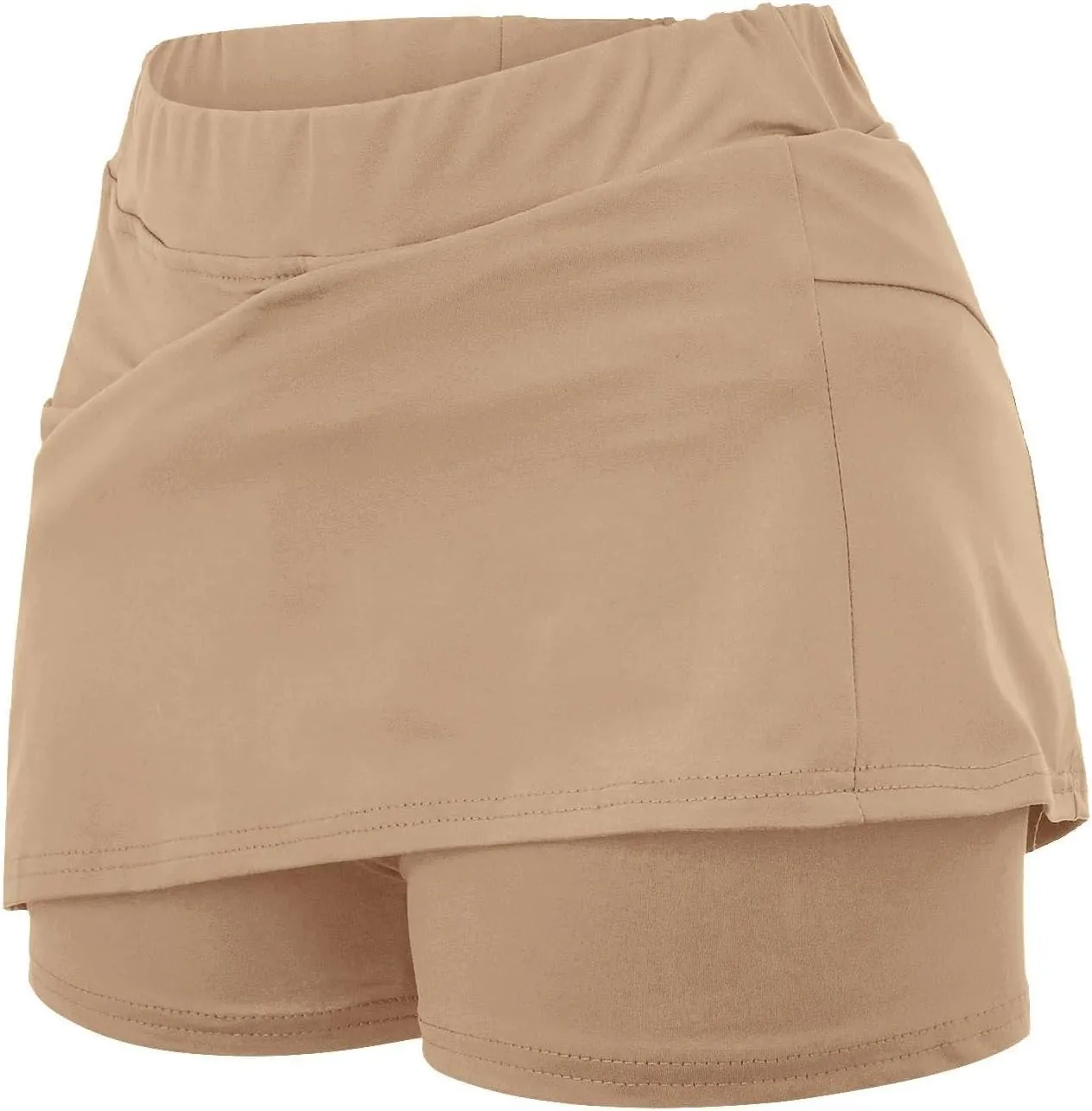 Skirts for Women Trendy Summer Stretch Yoga Culottes Solid Color Athletic Shorts High Waist Lightweight Elastic Joggers Skirt