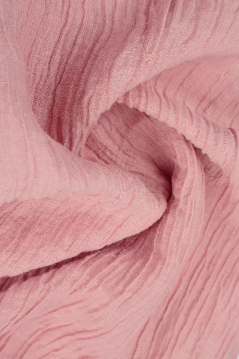 Sweetheart Neck Crinkled Powder Pink Silk Top