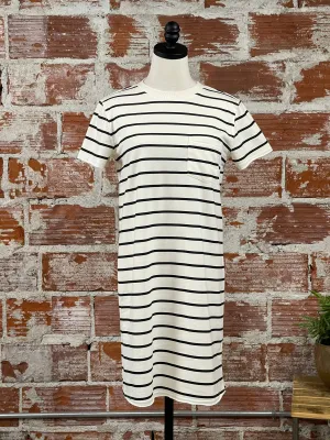 Thread & Supply Raiya Dress in Off White Black Stripe
