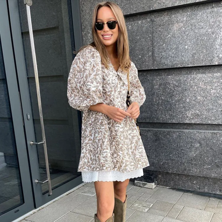 Vestido Clarice Curto Mangas Bufantes
