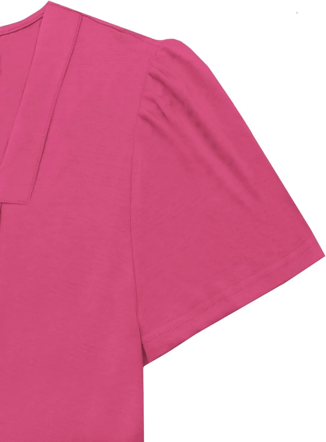 VISLILY Womens-Plus-Size-Summer-Tops Casual Ruffle Sleeve T Shirts Trendy Square Neck Tunics Loose Comfy Pleated Tees