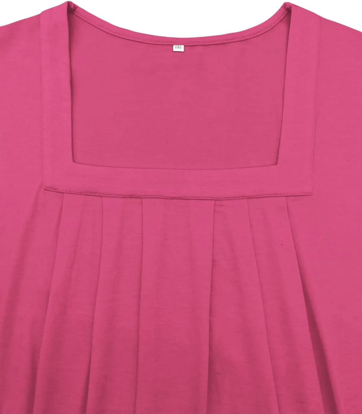 VISLILY Womens-Plus-Size-Summer-Tops Casual Ruffle Sleeve T Shirts Trendy Square Neck Tunics Loose Comfy Pleated Tees