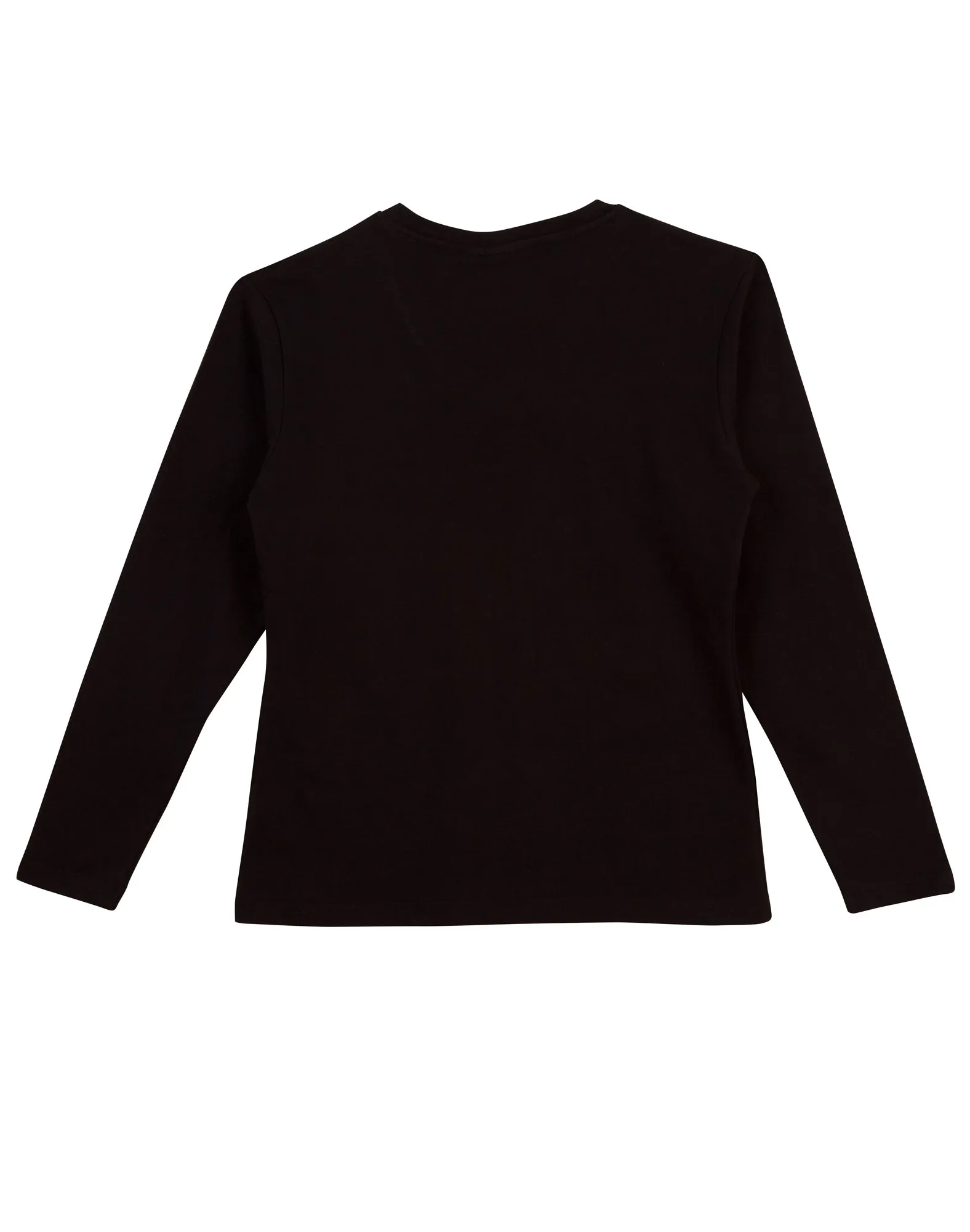 Winning Spirit Ladies' Cotton Stretch V-Neck Long Sleeves Tee Shirt-(TS05A)