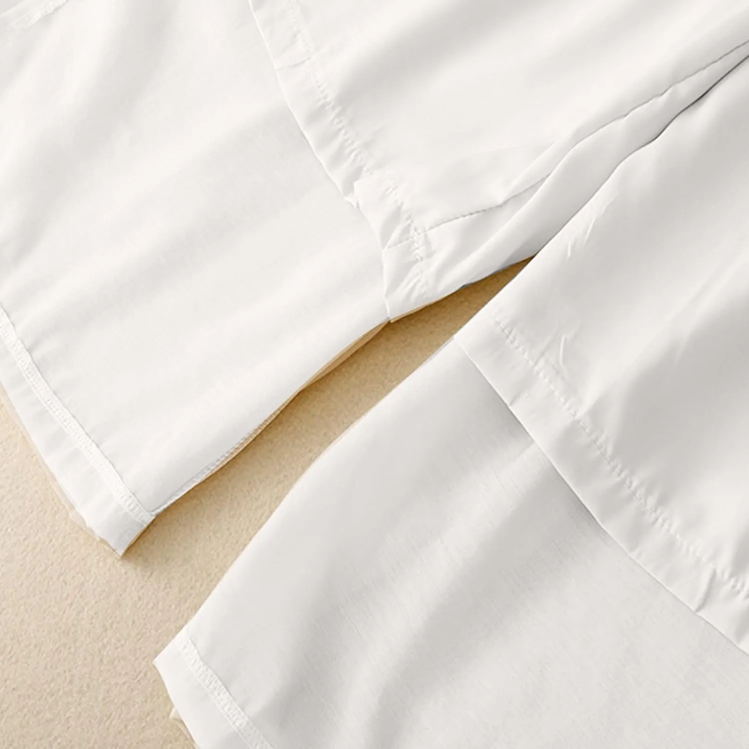 Women's Culottes Linen Blend Wide Leg Pants Baggy Elastic Waist Casual Pleated Palazzo Trousers Capris with Pockets