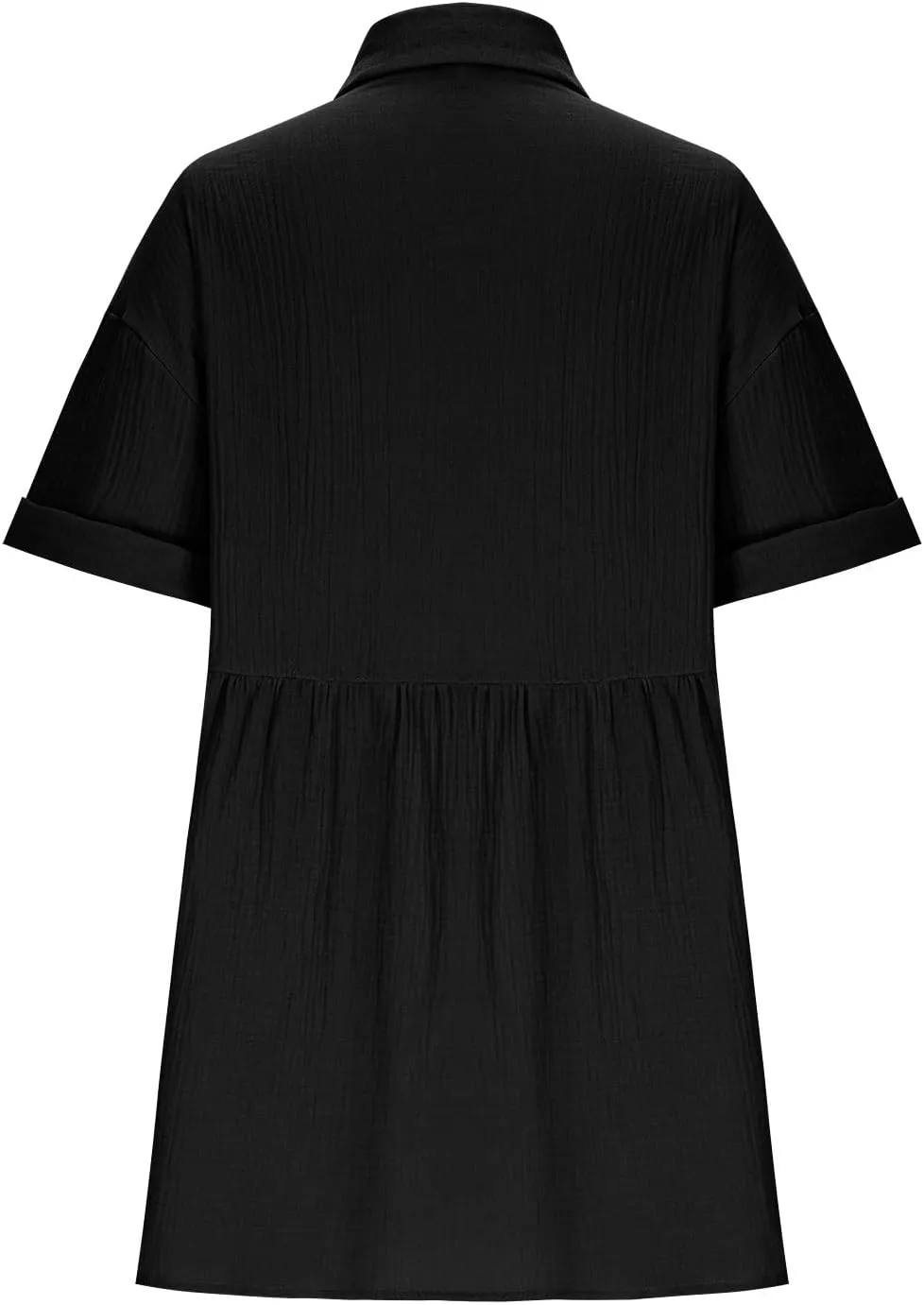 Womens Dresses 2025 Summer Button Down Cotton Linen Beach Mini Dress Casual Loose Fit Short Sleeve V Neck Shirt Dress