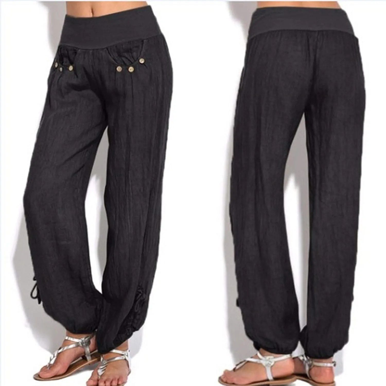 Women's Palazzo Pants, Women High Waist Casual Wide Leg Long Palazzo Pants Trousers Regular Size