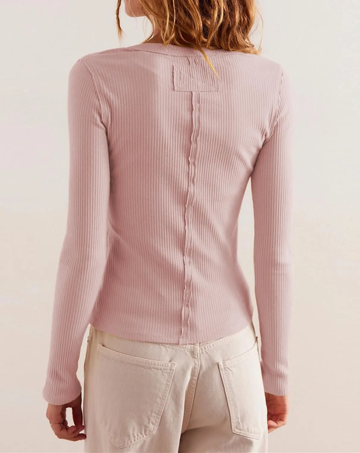Womens Slim Fitted Ribbed Cardigan Long Sleeve Y2K Button Down Shirts Lightweight Pullover Tunic Tops
