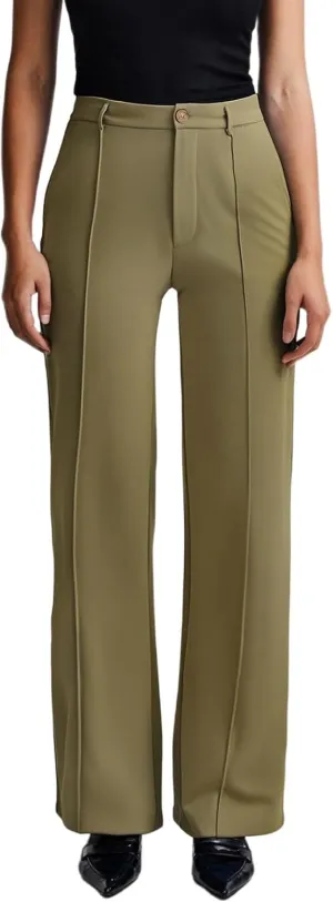 Work Pants for Women Elastic High Waist Stretchy Wide Leg Formal Business Office Dressy Casual Trousers Slacks