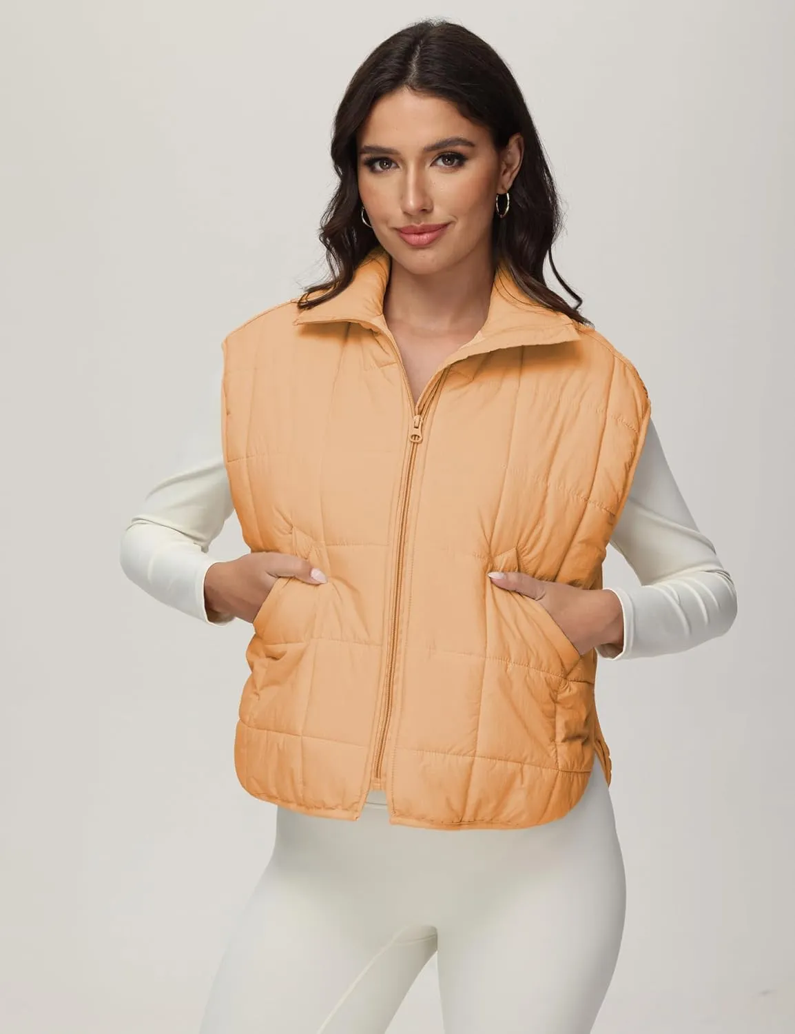 Xiaoxuemeng Puffer Vest Women Lightweight Zip Up Quilted Vest Padded Gilet Sleeveless Jacket with Pockets