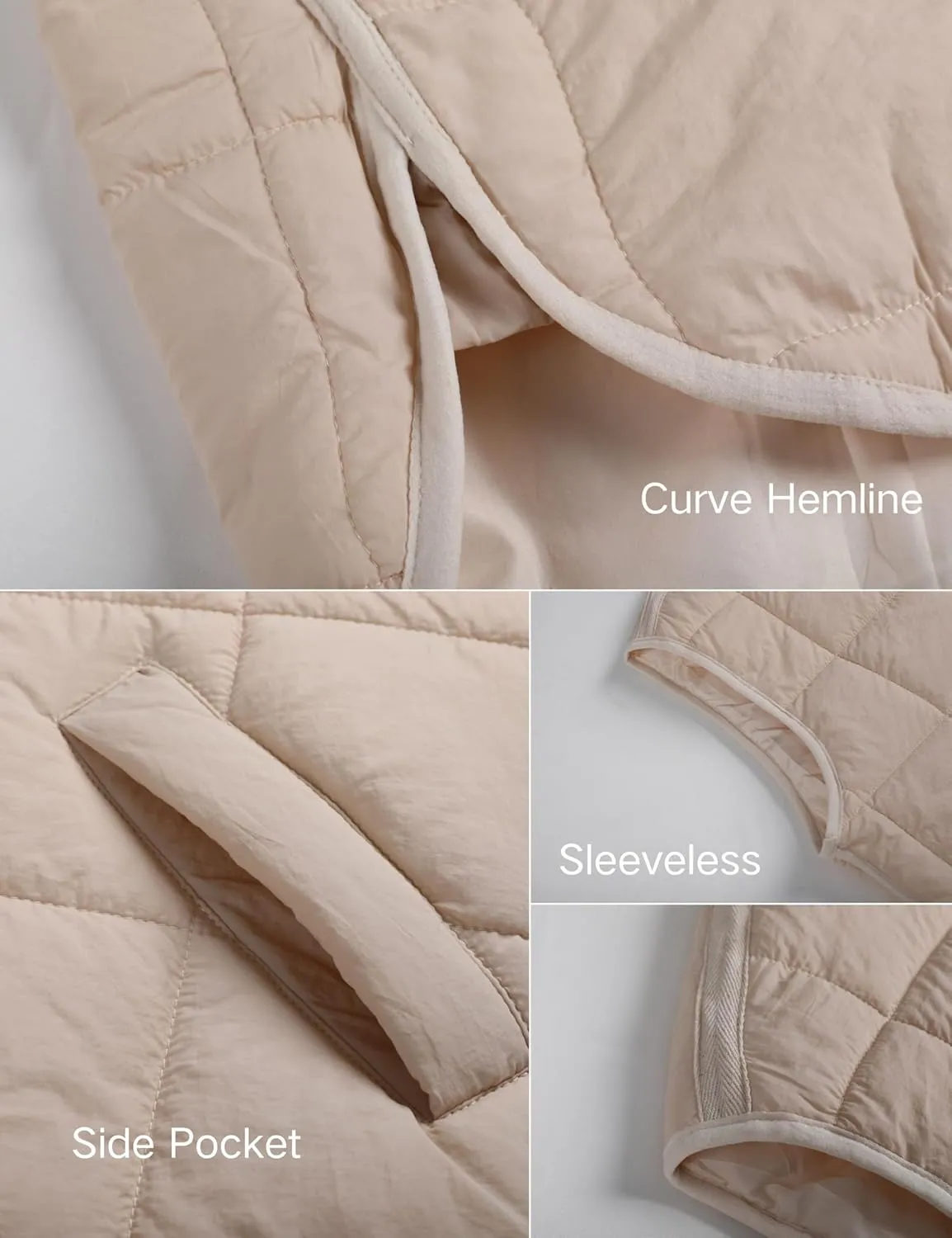 Xiaoxuemeng Puffer Vest Women Lightweight Zip Up Quilted Vest Padded Gilet Sleeveless Jacket with Pockets