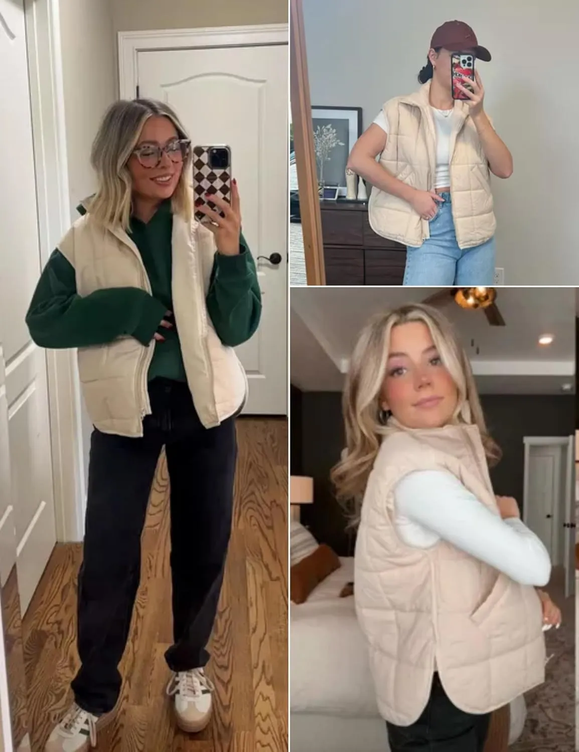 Xiaoxuemeng Puffer Vest Women Lightweight Zip Up Quilted Vest Padded Gilet Sleeveless Jacket with Pockets