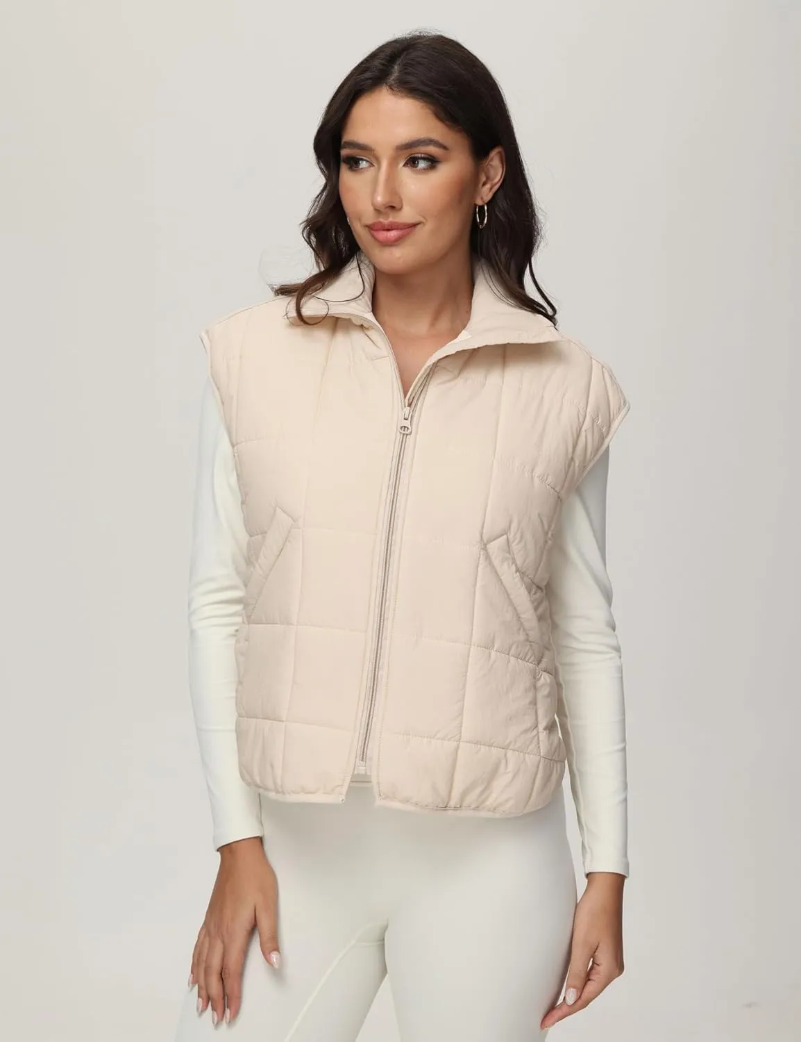 Xiaoxuemeng Puffer Vest Women Lightweight Zip Up Quilted Vest Padded Gilet Sleeveless Jacket with Pockets