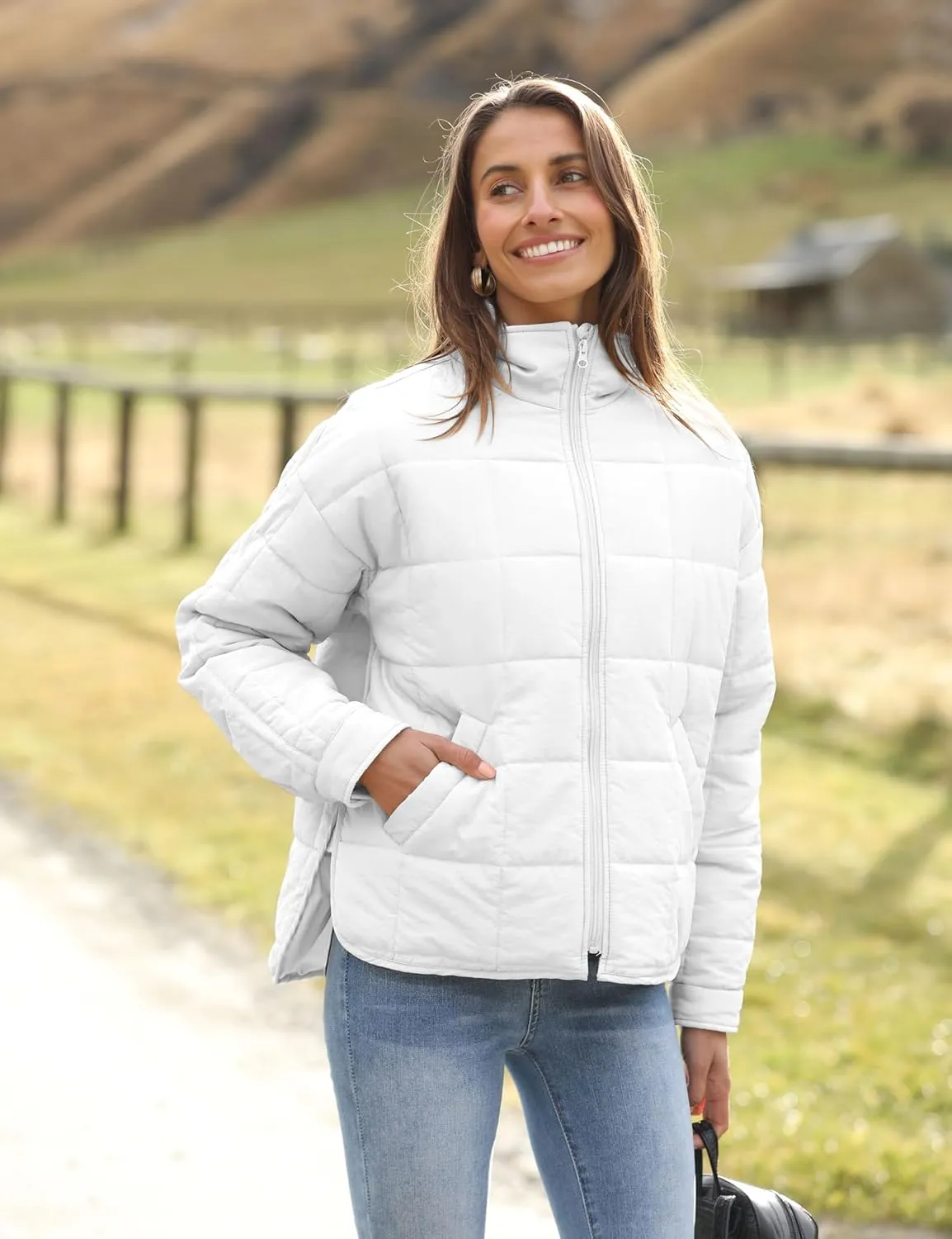 Xiaoxuemeng Womens Quilted Puffer Jacket Zip Up Lightweight Padded Coat Outwear