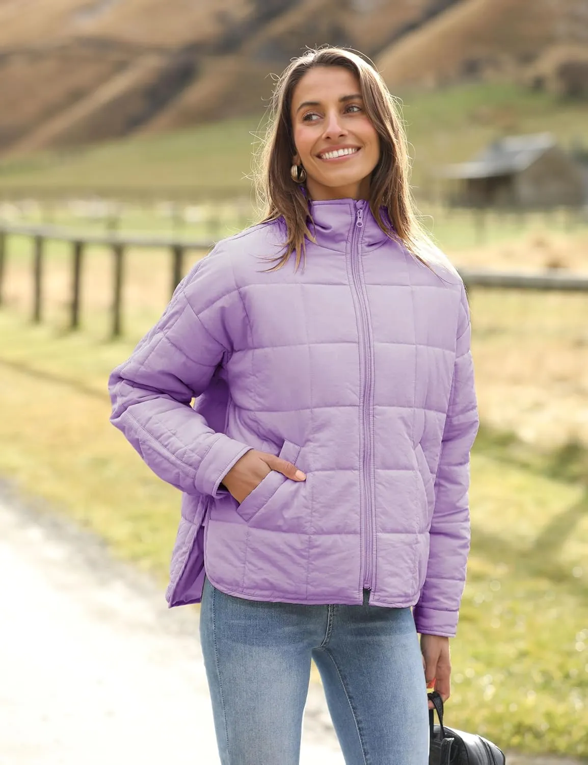 Xiaoxuemeng Womens Quilted Puffer Jacket Zip Up Lightweight Padded Coat Outwear